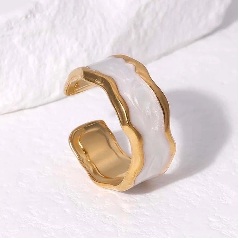 Gold Pearl Adjustable Ring