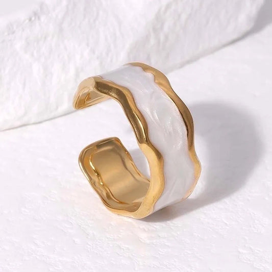 Gold Pearl Adjustable Ring