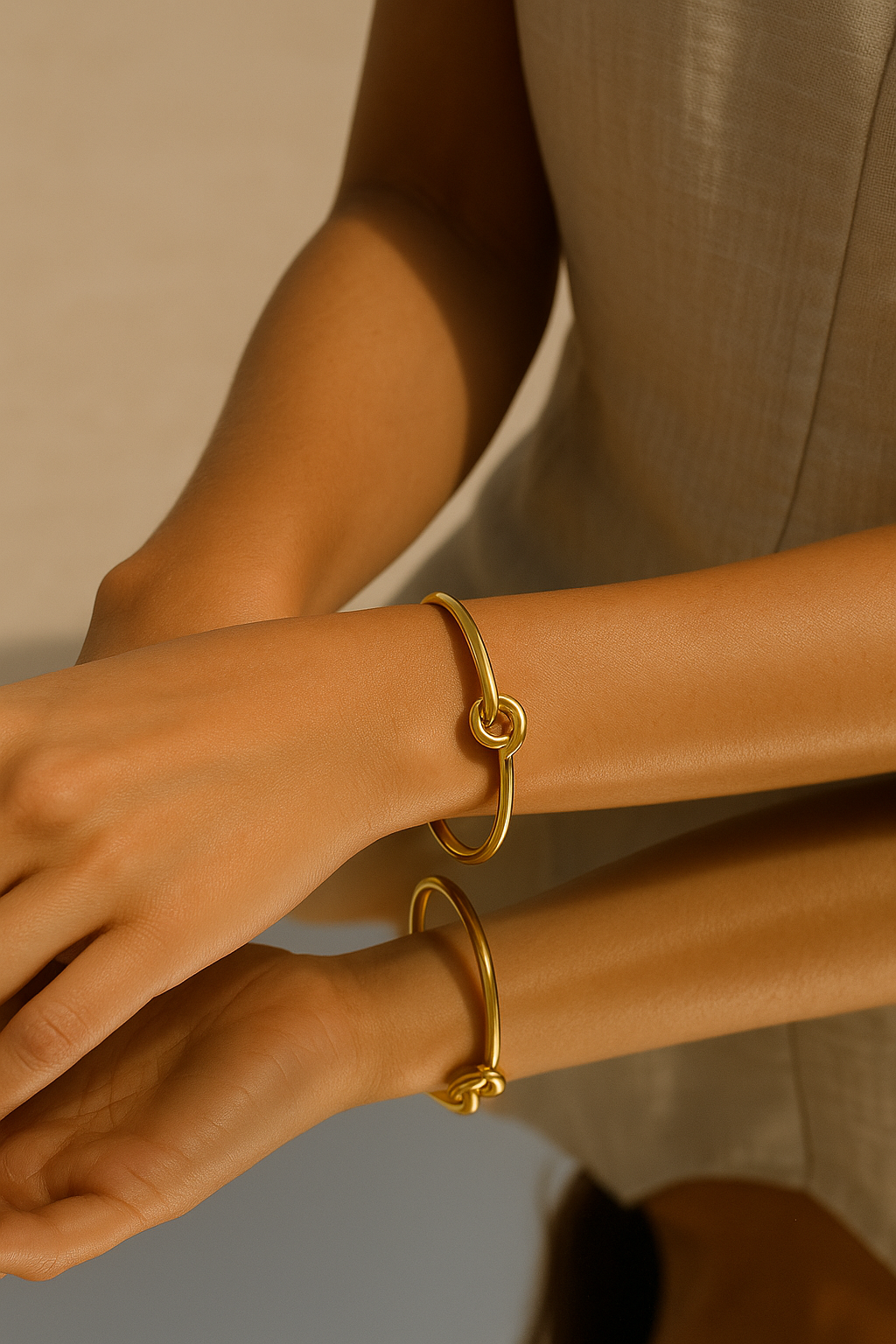 Knotted Gold Bangle