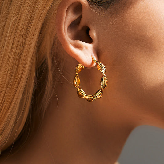 Gold Hoop Plated Earrings