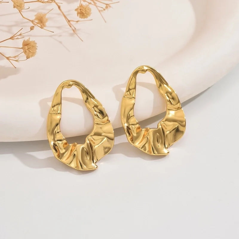 Stainless Steel Plated Hoop Earrings