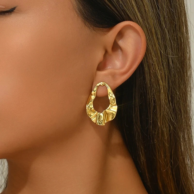 Stainless Steel Plated Hoop Earrings